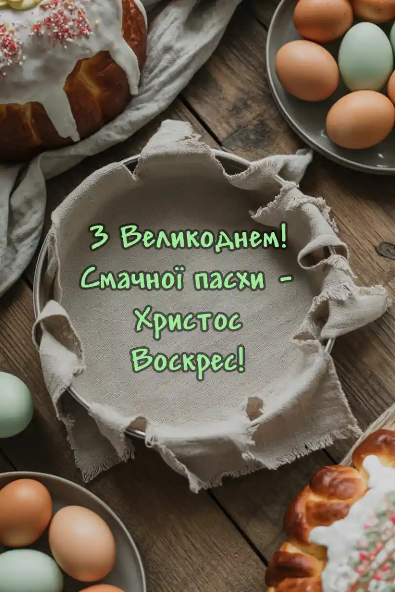 Привітання з Великоднем в листівках