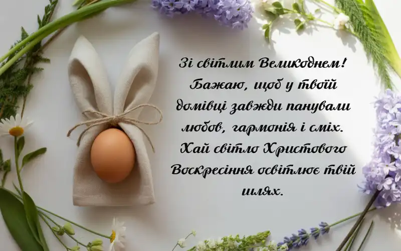 Привітання з Великоднем в листівках