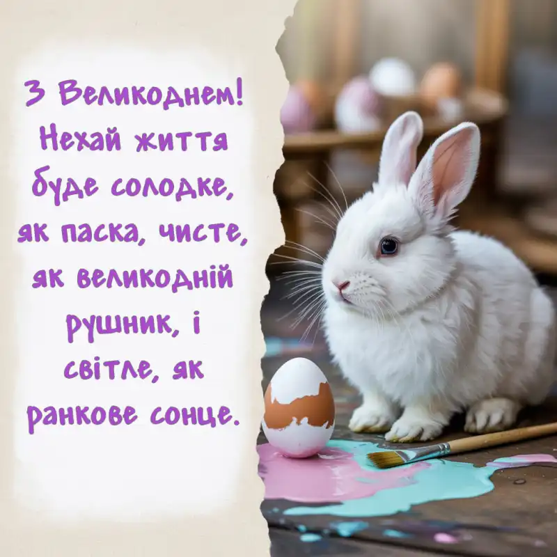 Привітання з Великоднем в листівках